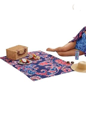 Lilly Pulitzer Scarf Wrap Cover Up Blanket Womens OS Bright Halibut  Paisley